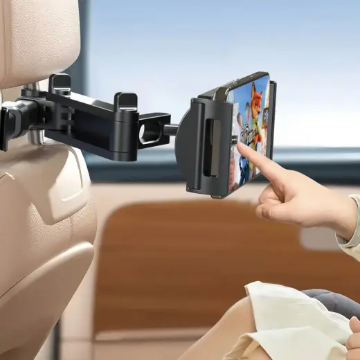 Techancy TI2344 automobilinis telefono ir planšetės laikiklis ant galvos atramos, sulankstomas, 360°, 4,7-13,2", juodas