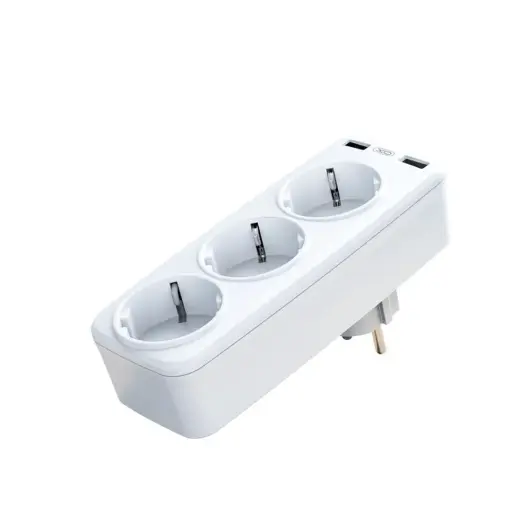 XO wall charger with socket splitter WL08 2,4 A 2x USB white 16A 4000W MAX