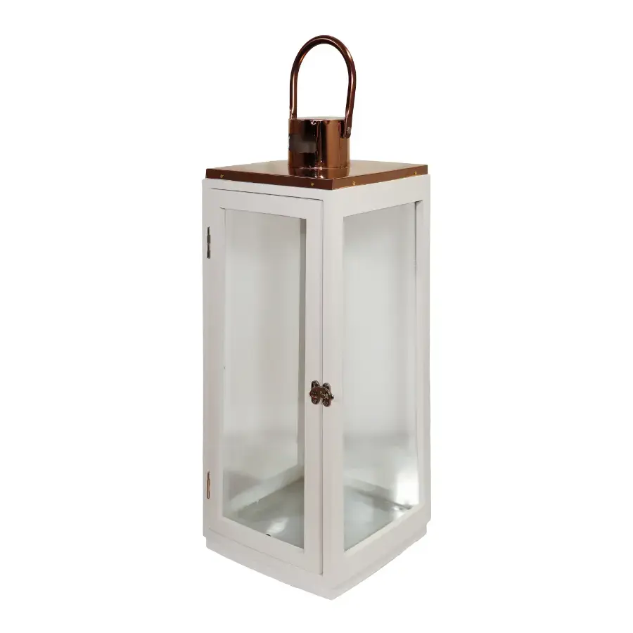 Laterna koka Poala 20x20x53cm, balta