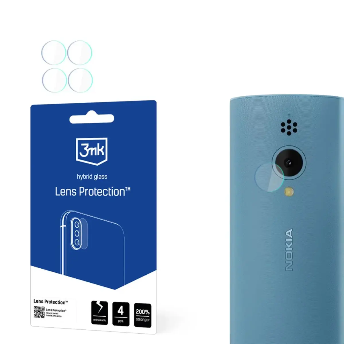 Hybrid Glass for Camera Lens 3mk Lens Protection for Nokia 150 2023