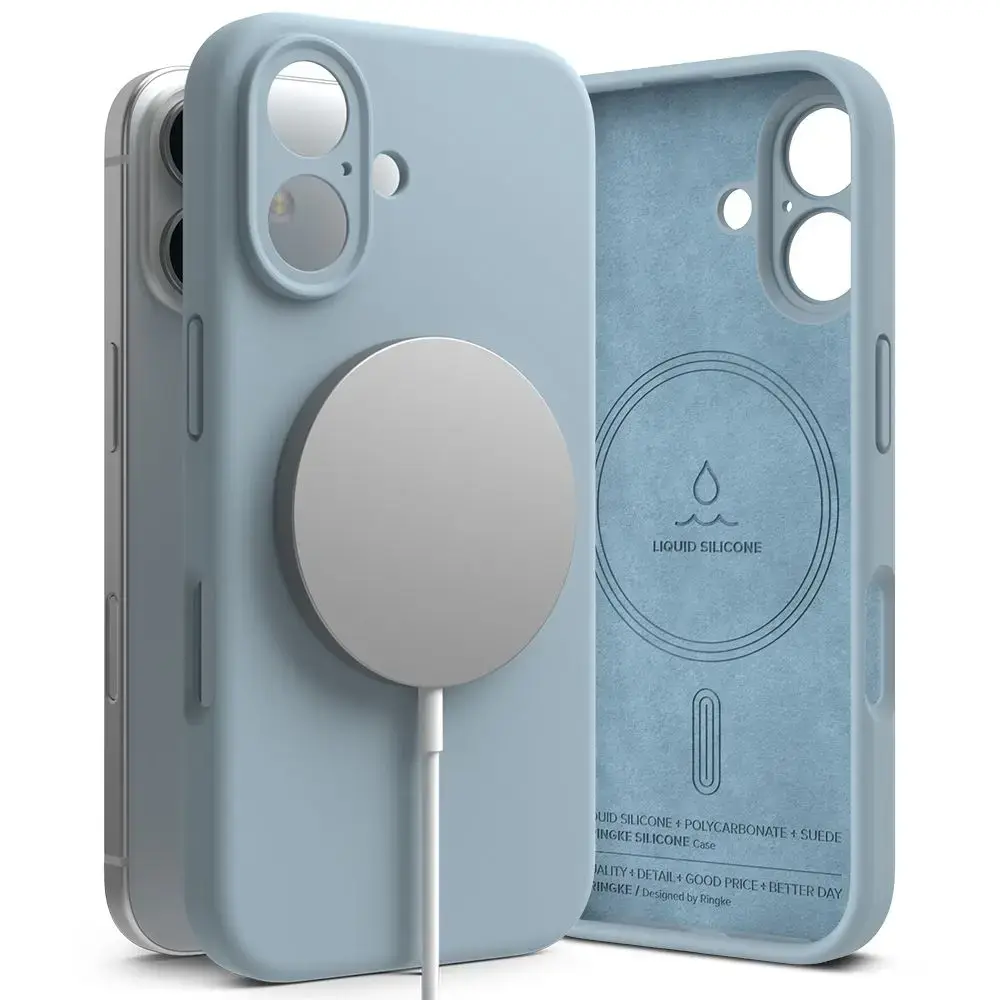 RINGKE СИЛИКОНОВЫЙ МАГНИТНЫЙ MAGSAFE IPHONE 16 СИНИЙ