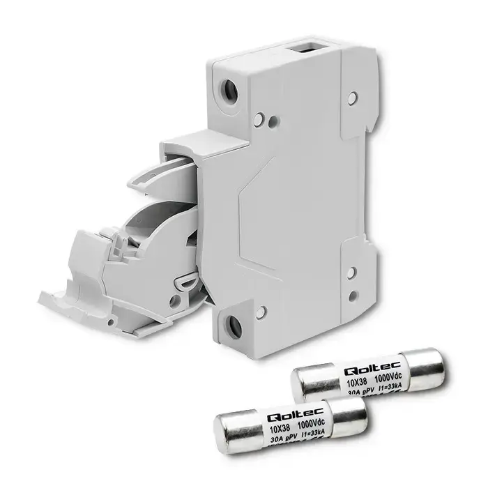 Qoltec Fuse base with diode + DC fuse| 1P|1000V |30A |10x38 |solar