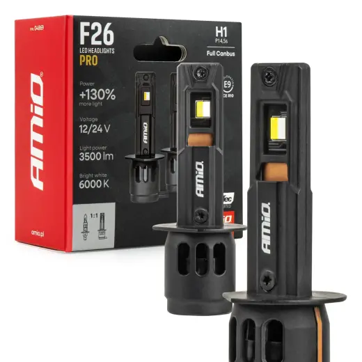 LED Headlights Series F26 PRO LumiTec LIMITED +130% DUO FULL CANBUS H1 12V 24V AMIO-04869