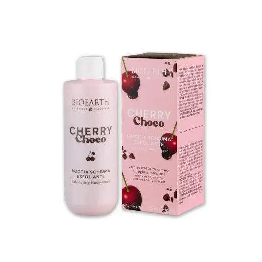 Bioearth, Cherry Choco, Cleansing & Exfoliating, Shower Gel, For All Skin Types, 250 ml