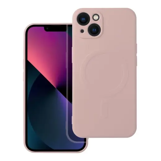 Silicone Mag Cover maciņš ar MagSafe atbalstu telefonam iPhone 13 rozā