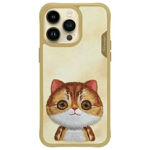 Nimmy Big Eyed Pet 2.0 Cat phone case for iPhone 15 Pro brown