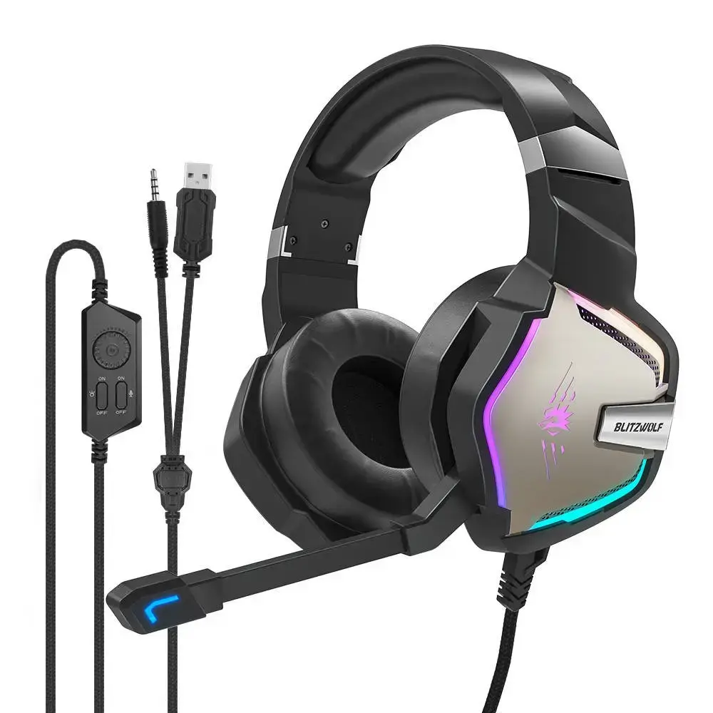 Gaming headphones BlitzWolf BW-GH1 Pro, AUX, USB 5.1 (black)