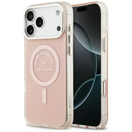 Karl Lagerfeld IML Karl RSG Logo MagSafe Case for iPhone 17 Pro Max Pink
