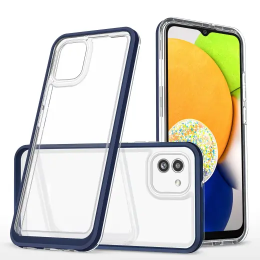Clear 3in1 phone case for Samsung Galaxy A03 (A035) blue