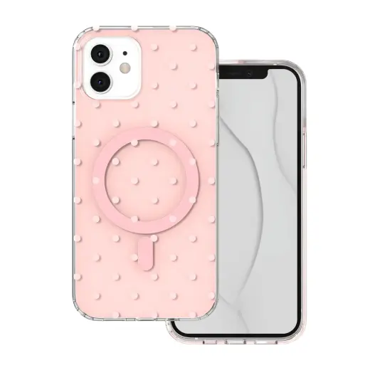 Bubble Dots Mag telefoni ümbris MagSafe toega iPhone 12 | iPhone 12 Pro roosa