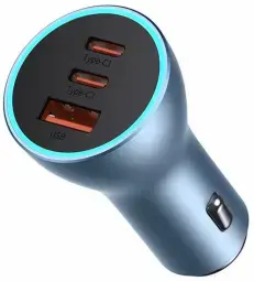Baseus Golden Contactor Pro car charger, 2x USB-C, 1x USB, 65W (blue)