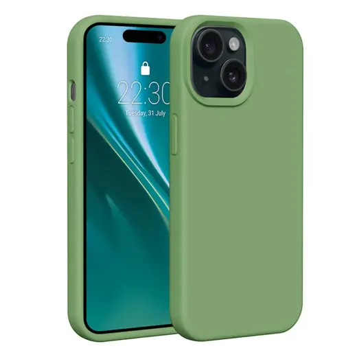 Etteri Silicone telefono dėklas iPhone 15 6.1 šviesiai žalias