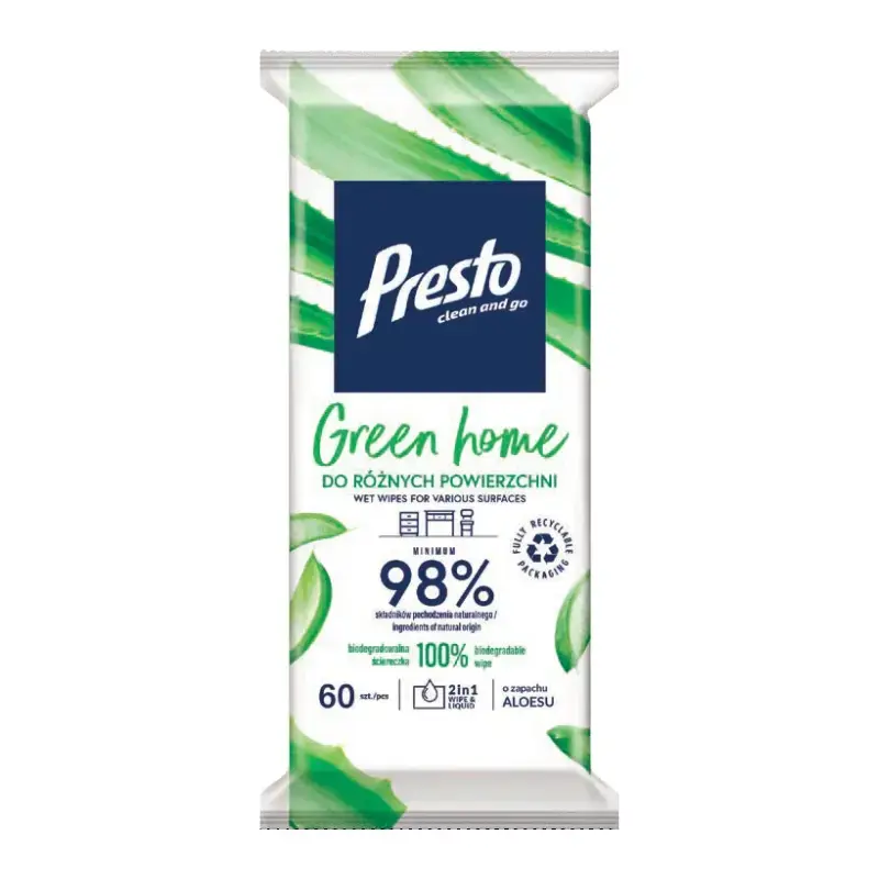 Салфетки влажные для различных поверхностей Green Home 60 шт.