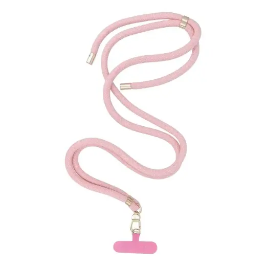 SWING (8mm) Phone lanyard, Phone pendant with adjustable length / cord length 165cm (max 82.5cm in the loop) / on the shoulder or neck - lite pink