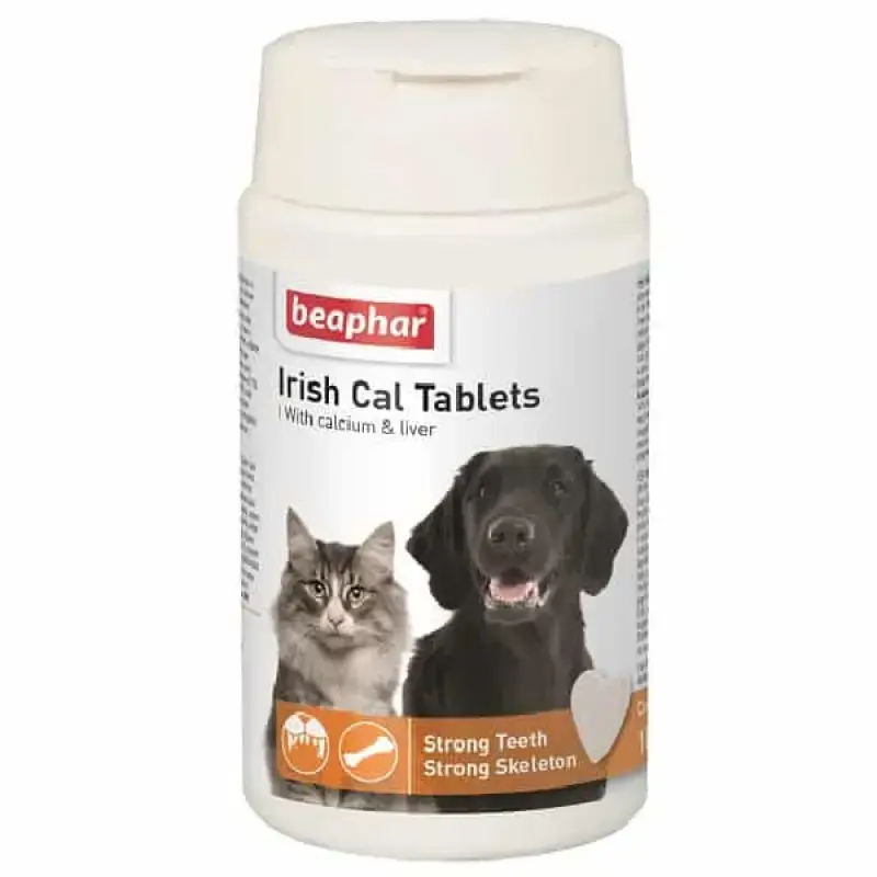 Vitamīnizēta papildbarība - Beaphar Irish Cal, 150 tab.