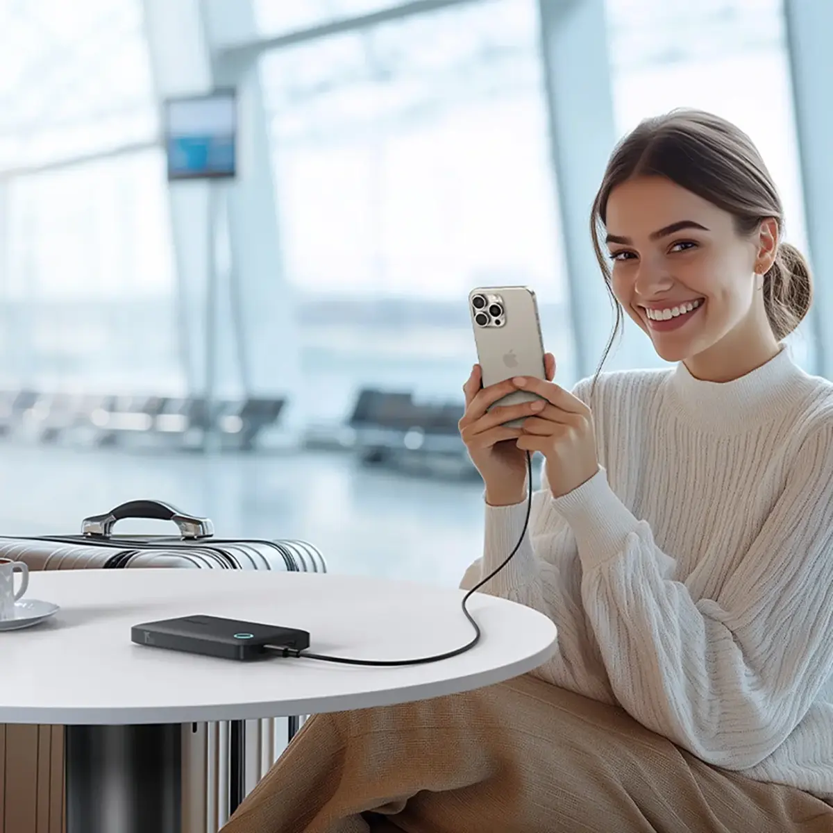 Baseus EnerFill FP11 Power Bank 10000mAh 15W (with black Simple USB-C - USB-C 20V/3A 30cm cable) - black
