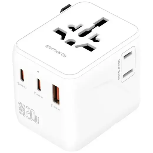 4smarts Nomad tīkla lādētājs | 20W | GaN | USB-C, USB-A | balts