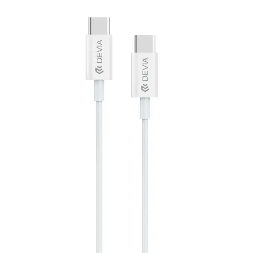Devia Smart EC042 datu pārraides un uzlādes vads | USB-C uz USB-C | PD | 60W | balts
