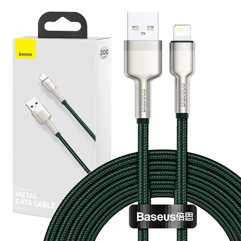 Baseus Cafule data transfer and charging cable | USB-A to Lightning | 12W | 2m | green