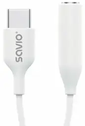 Savio USB-C Male - 3.5 mm Female White
