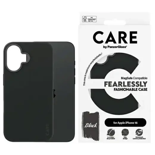 CARE by PanzerGlass Fashion Case iPhone 16 6.1" czarny|black MagSafe 1377