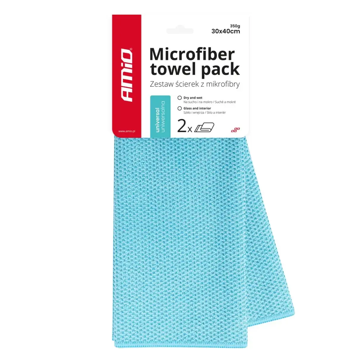 Microfiber kandler cloth universal use 30x40cm 350g AMIO-03737