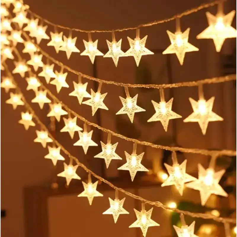 LED GARLAND 6M (40 LED LAMPS) USB STARS WARM WHITE