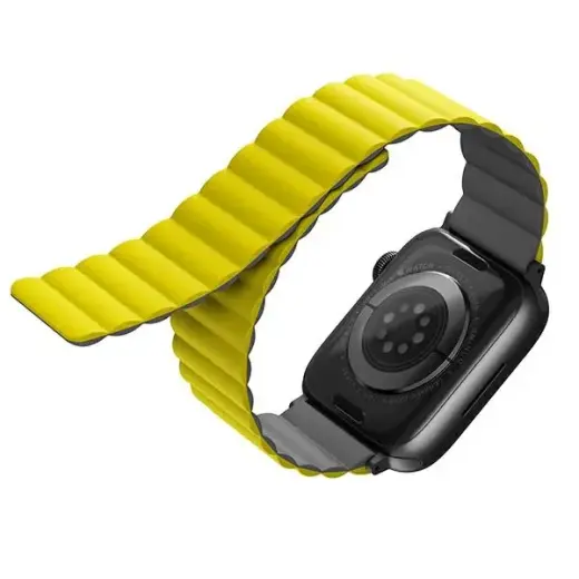 UNIQ viedpulksteņa siksniņa priekš Apple Watch (42/44/45/49 mm) | silikons | dzeltena/pelēka