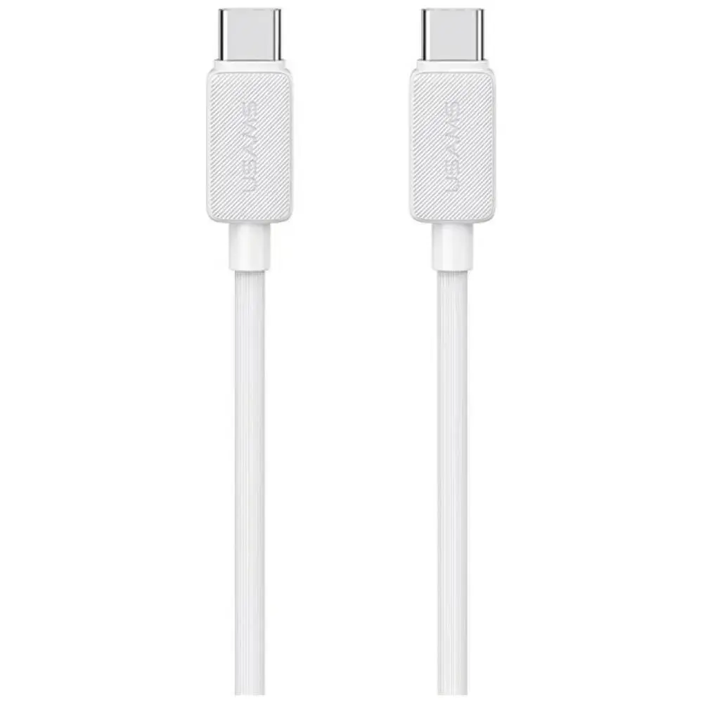 USAMS KY Series US-SJ691 datu pārraides un uzlādes vads | USB-C uz USB-C | 60W | 1m | balts