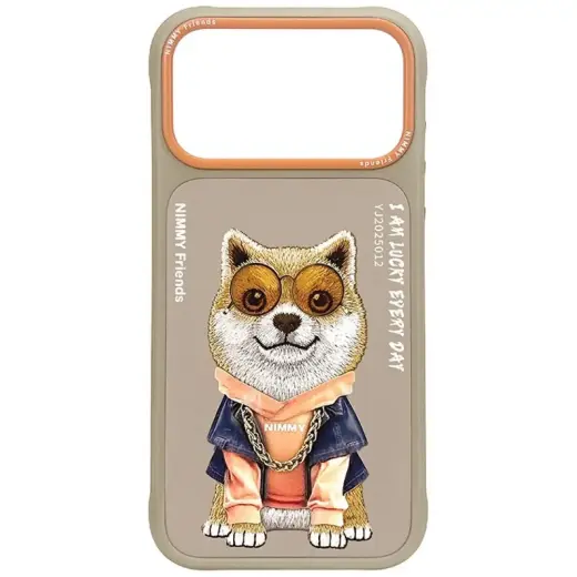 Etui Nimmy Glasses Cool Dog do iPhone 17  Pro beżowy