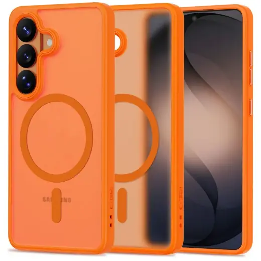 Tech-Protect Magmat telefono dėklas su MagSafe palaikymu Samsung Galaxy S26 (S942) oranžinis