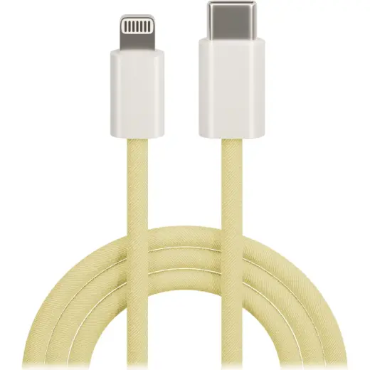 Maxlife MXUC-06 cable USB-C - Lightning 1,0 m 20W yellow nylon