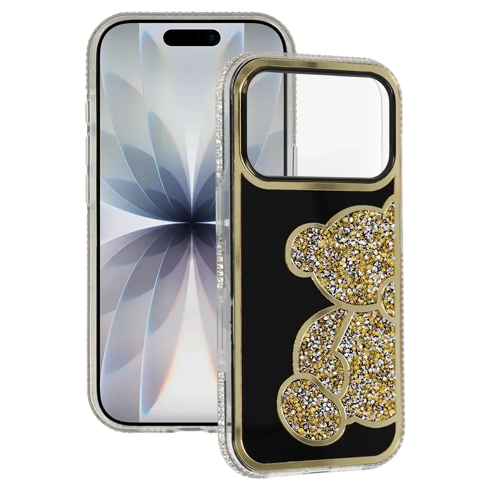 Teddy Bear maciņš telefonam iPhone 17 Pro zelta krāsā