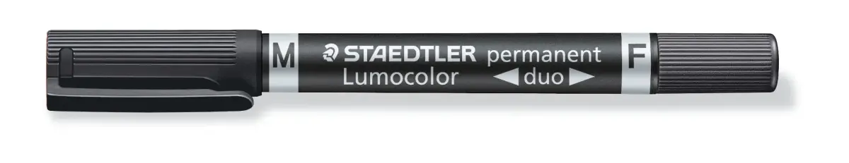 Noturīgais marķieris STAEDTLER LUMOCOLOR DUO, dubults melns