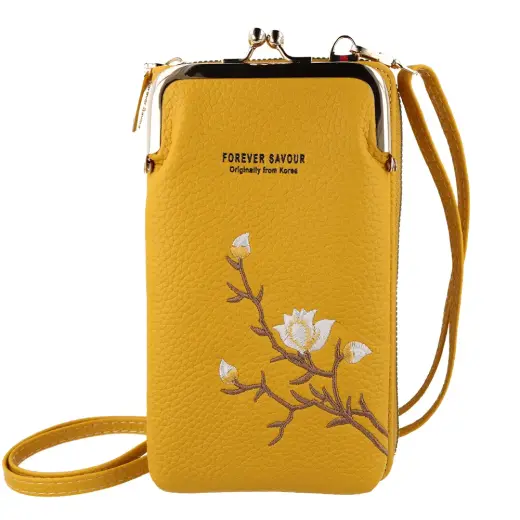 Knitted bag for phone GCW17 yellow