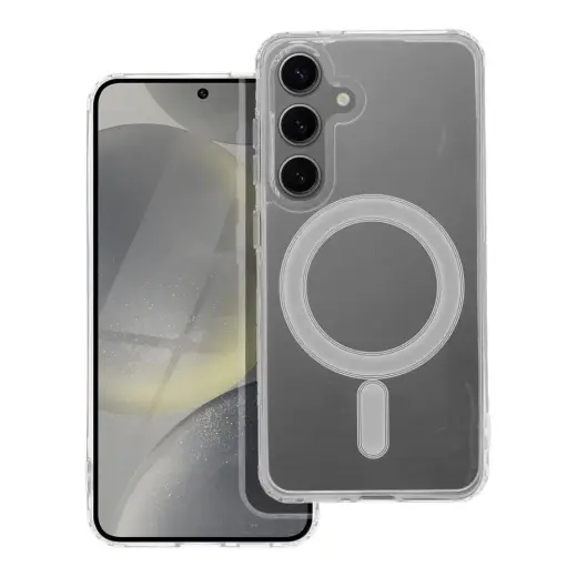 Case for Samsung S24 Clear Mag Cover compatible with MagSafe transparent