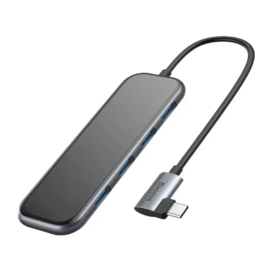 Baseus Multi-function HUB Type-C to USB3.0*4+PD for Mobile Phone and Computer for MacBook | PC Dark Grey (CAHUB-EZ0G)