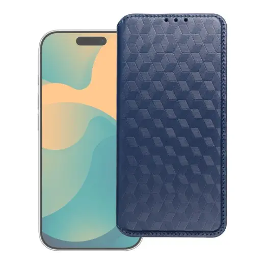 Cubic Book knyginio tipo telefono dėklas iPhone 17 Pro mėlynas