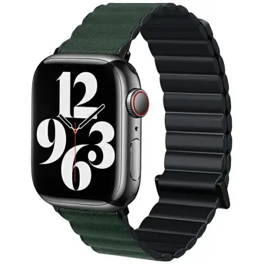 Beline Magnetic Pro viedpulksteņa siksniņa priekš Apple Watch (38/40/41 mm) | silikons | melna/zaļa