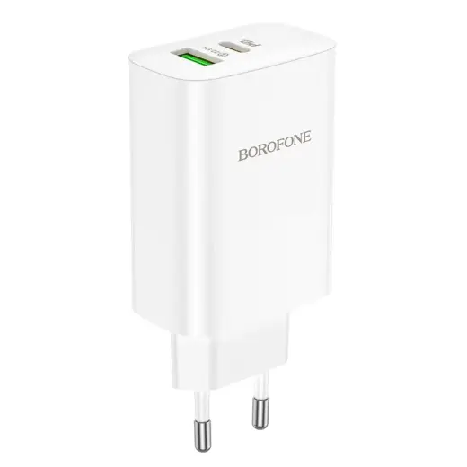 Borofone BN10 tīkla lādētājs | 65W | QC3.0, PD | USB-A, USB-C | balts