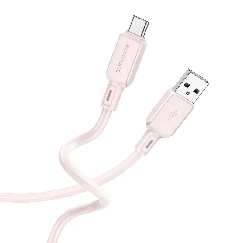 Borofone BX94 Crystal data transfer and charging cable | USB-A to USB-C | 15W | 1m | light pink