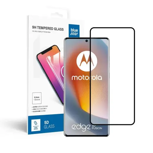 Tempered glass to Motorola Edge 50 FUSION Blue Star 5D black