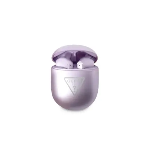 Guess GUTWST82TRU TWS Bluetooth Headphones + Purple|Purple Triangle Logo Docking Station
