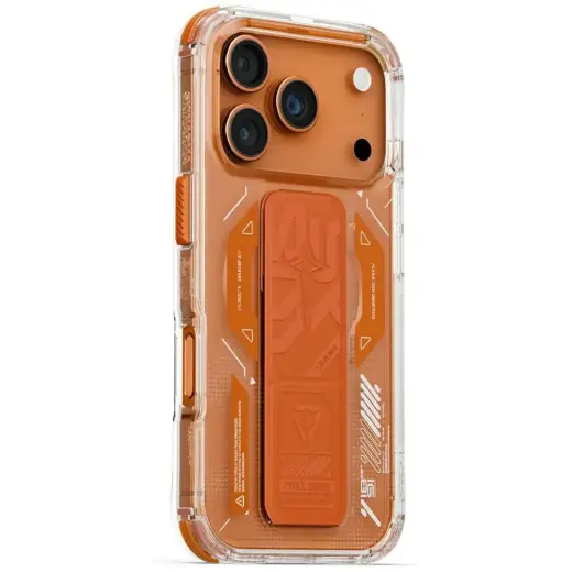 Skinarma Helio Case for iPhone 17 Pro Magnetic Charging + Grip Stand Orange