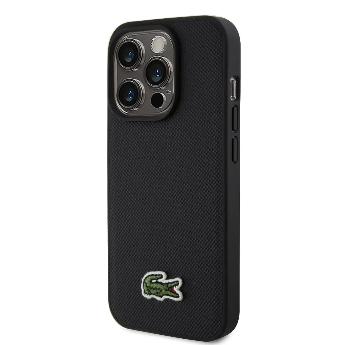 Apple Lacoste Iconic Petit Pique Woven Logo MagSafe чехол для iPhone 15 Pro Черный