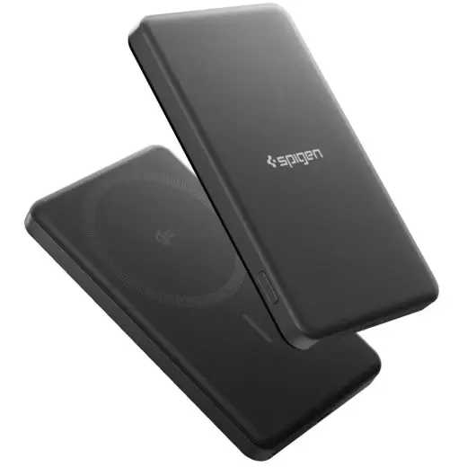 Spigen EA2205MQ Essential išorinė baterija (powerbank) | 5 000 mAh | 22.5W | USB-C, MagSafe, Wireless | juodas
