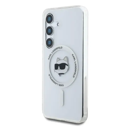 Karl Lagerfeld IML Choupette Head MagSafe Case for Samsung Galaxy S25 Transparent
