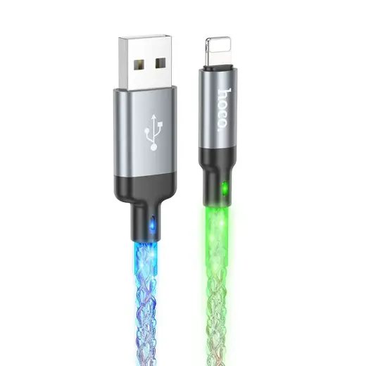 Hoco U112 data transfer and charging cable | USB-A to Lightning | 12W | 1m | gray