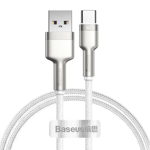 Baseus Cafule datu pārraides un uzlādes vads | USB-A uz USB-C | 66W | 1m | balts
