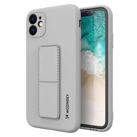 Wozinsky Kickstand Case iPhone 11 Pro Max Silicone Case with Stand Gray